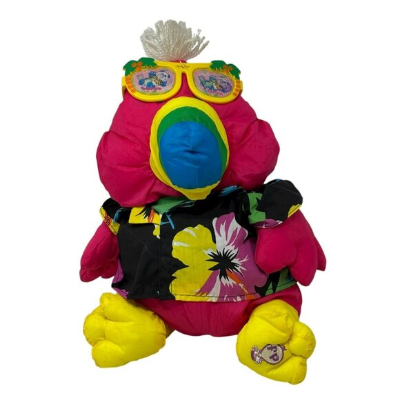 FISHER-PRICE Wild Things Puffalumps Pink Toucan Plush with Glasses Tag 1987 - Picture 1 of 11